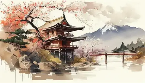 寺院の静かな反映